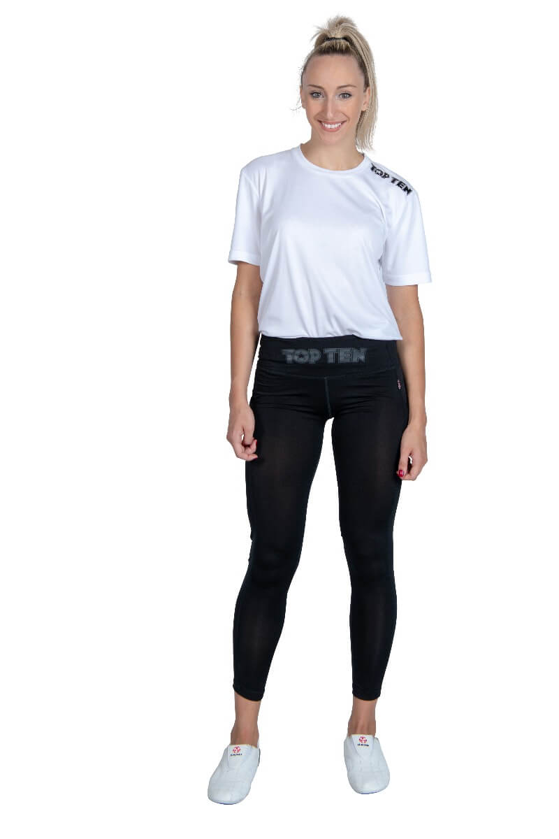 Fitness Tights Leggings Schwarz Front