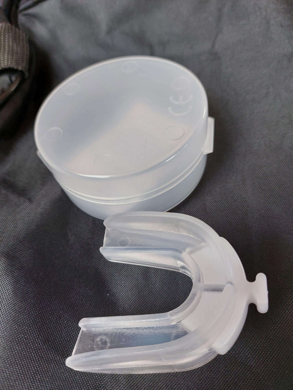 Double mouthguard for upper and lower jaw, transparent