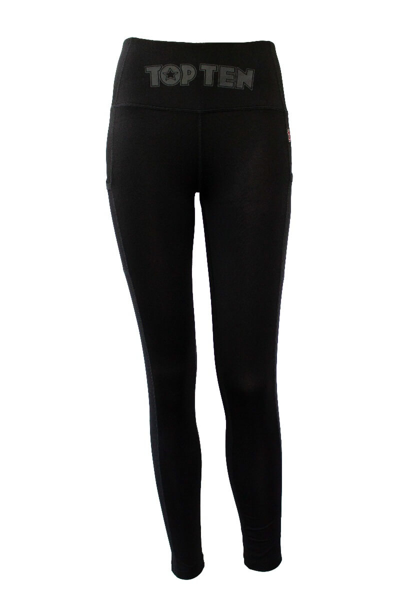 Fitness Tights Leggings Schwarz Front Detail