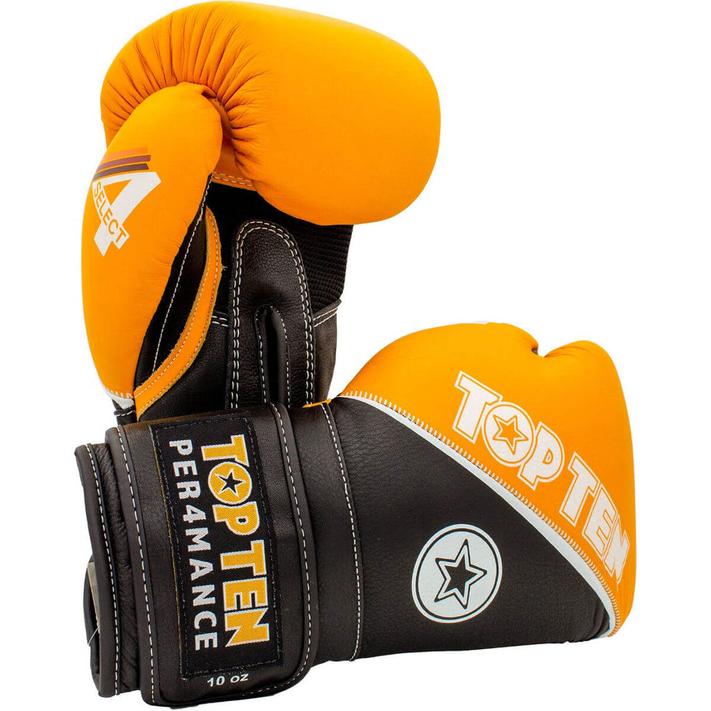 Boxhandschuhe "4Select" Leder Orange-Schwarz