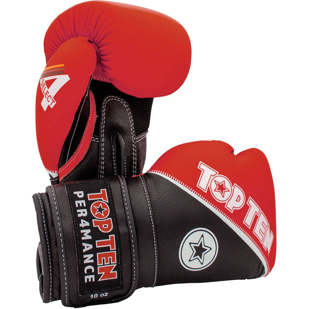 Boxhandschuhe "4Select" Leder Rot-Schwarz
