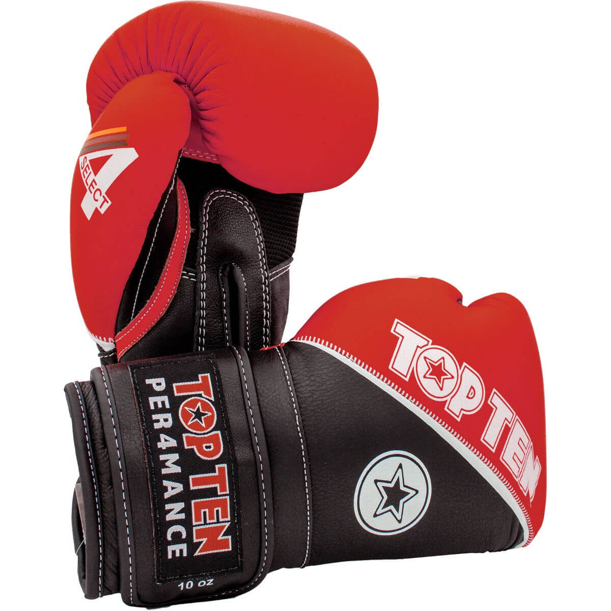 Boxhandschuhe "4Select" Leder Rot-Schwarz