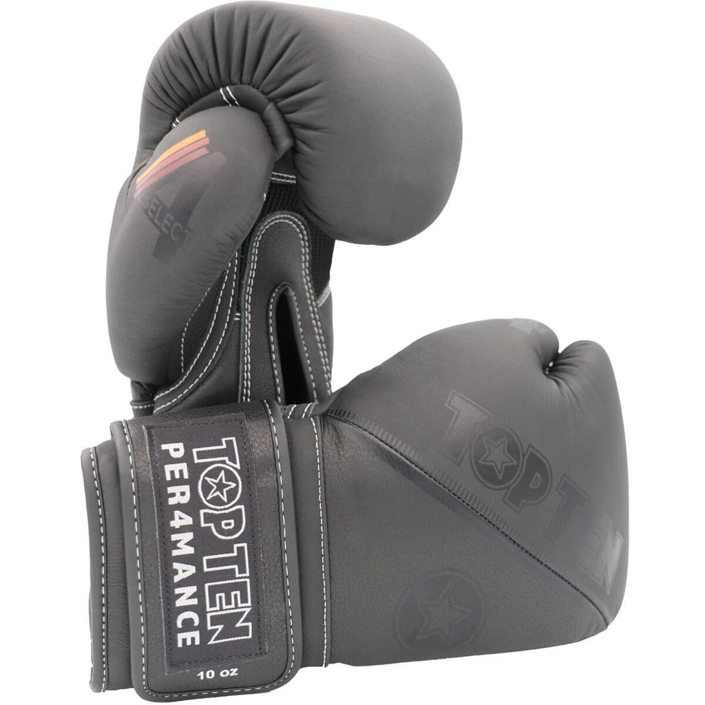 Boxhandschuhe "4Select" Leder Schwarz-Schwarz