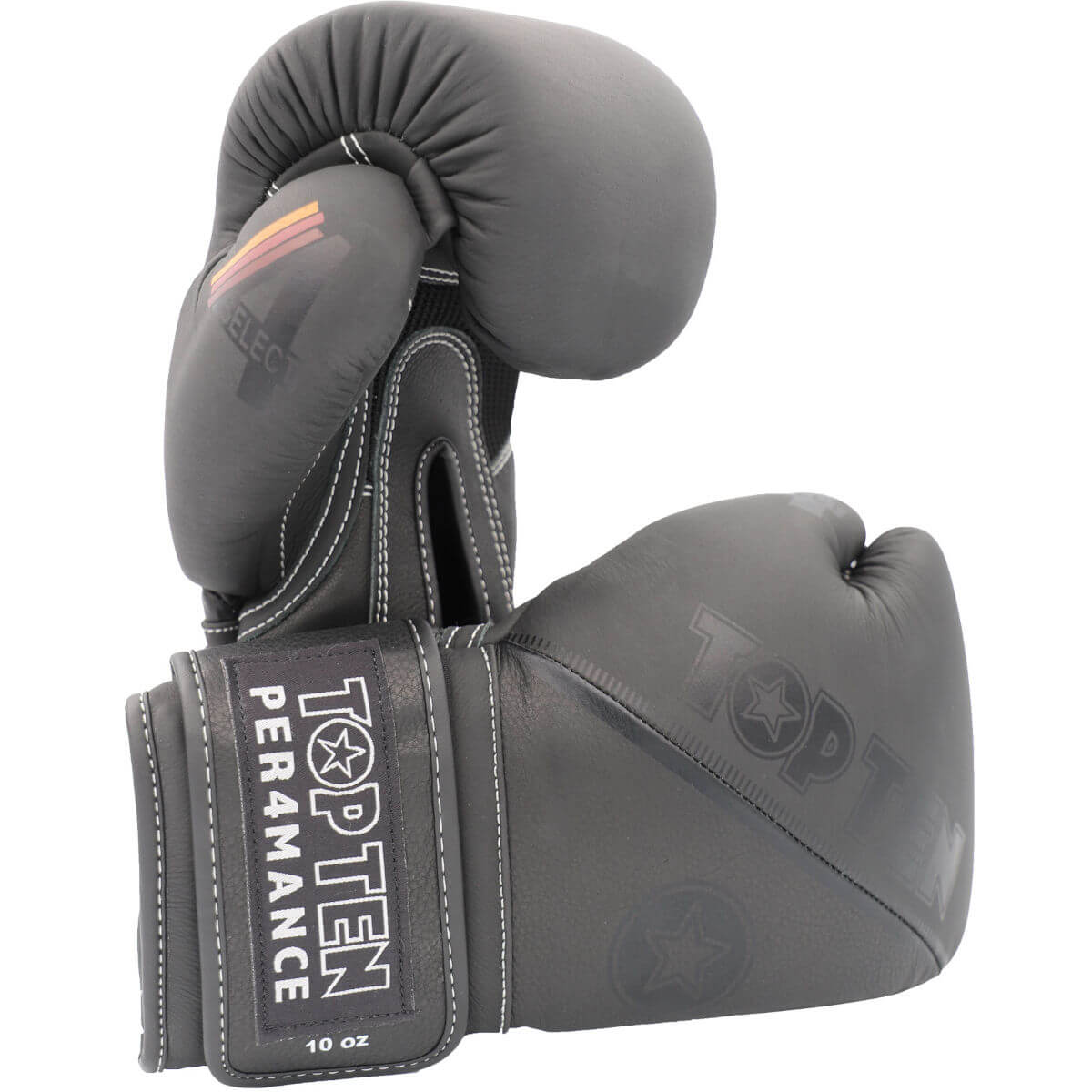 Boxhandschuhe "4Select" Leder Schwarz-Schwarz