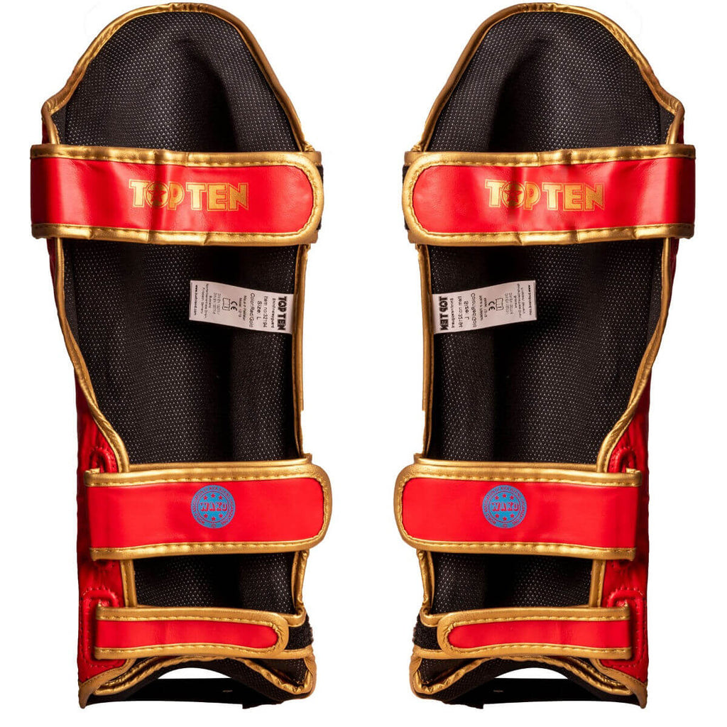 Schienbeinschutz „Star Light WAKO“ Rot-Gold