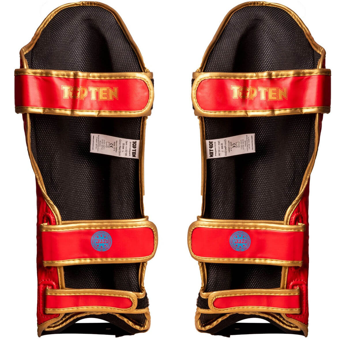 Schienbeinschutz „Star Light WAKO“ Rot-Gold