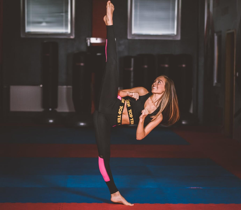 Fitness Leggings Black Pink Action