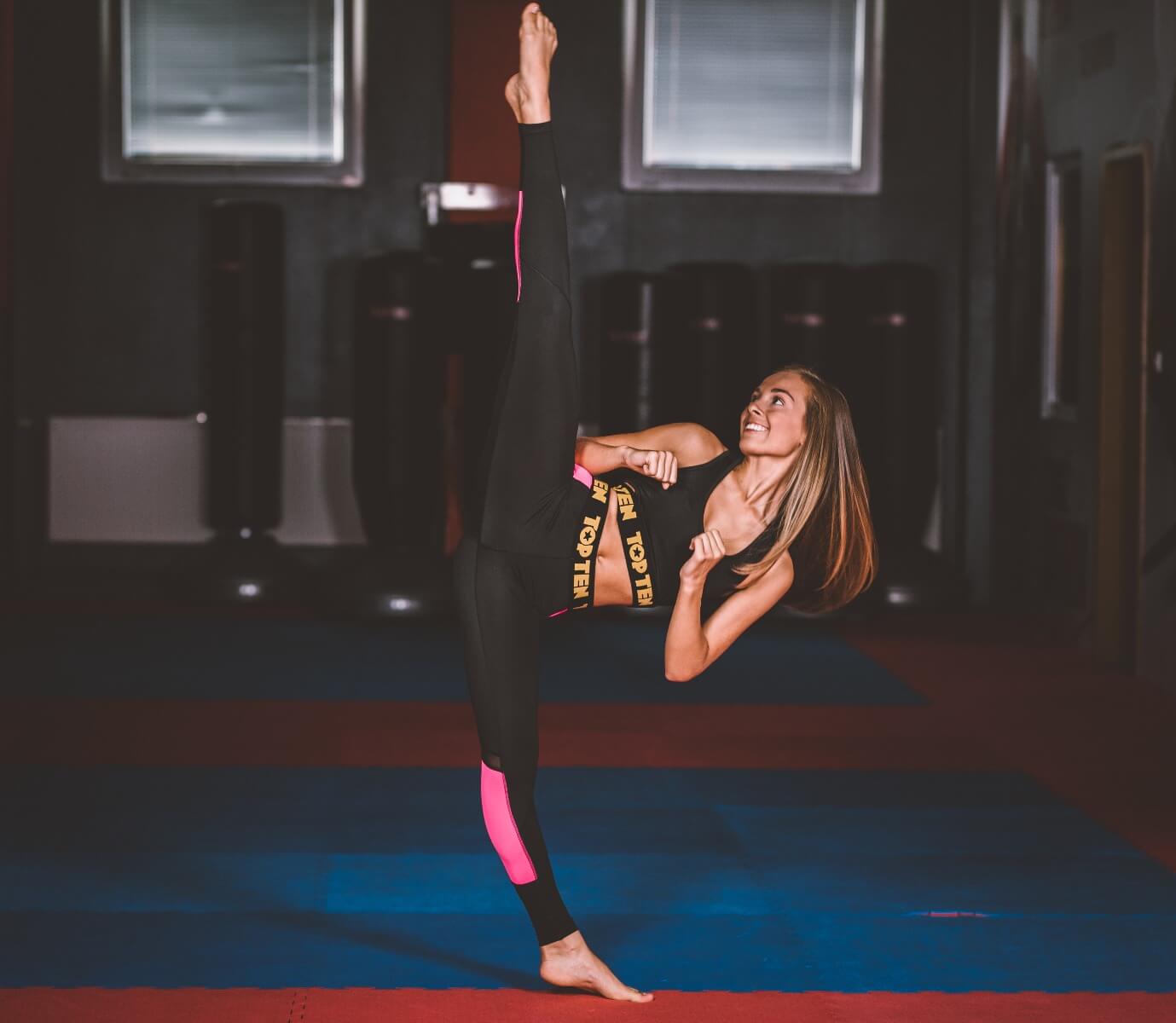 Fitness Leggings Black Pink Action