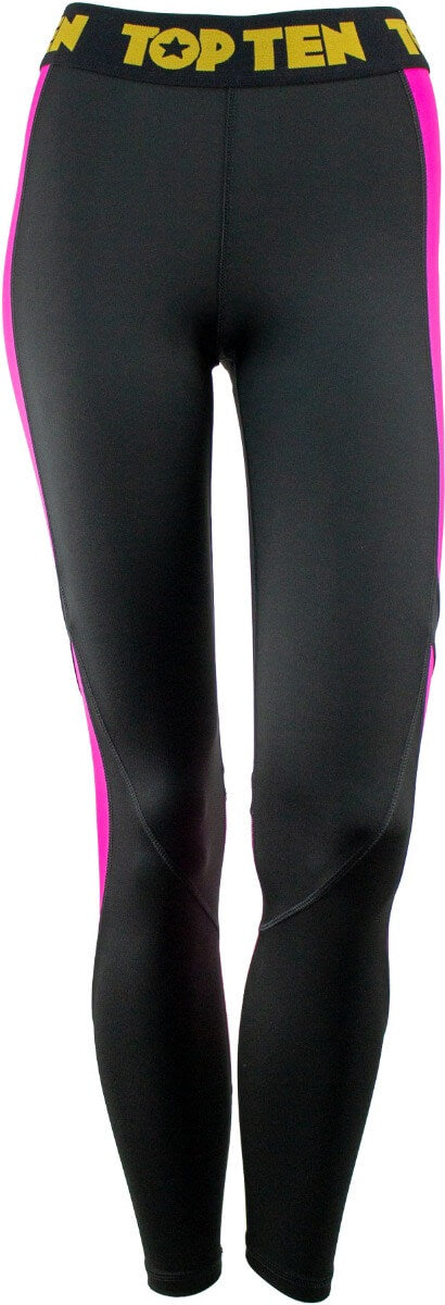 Fitness Leggings Black Pink Front 1