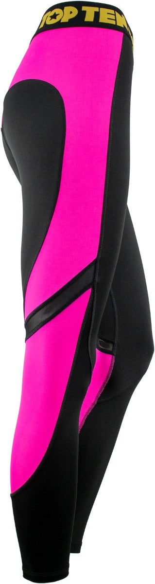 Fitness Leggings Black Pink Left